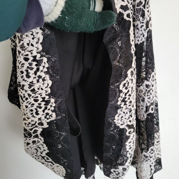 Guess Los Angeles Black Halter Sleeveless Lace Stripe Fit & Flare Dress Size 4 - Picture 11 of 16